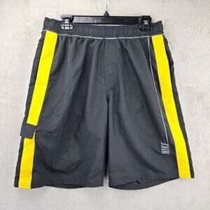 Vintage Nike Swim Trunks Mens Medium Gray Yellow Board Shorts Beach Summer